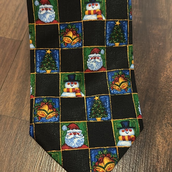 Christmas Tie, Santa, Snowman, Jingle Bells, Christmas Tree Tie, Multicolor - Picture 2 of 4